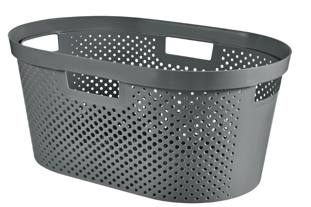 Kos-na-bielizen-Curver-Infinity-Dots-40L-gratitovy Kôš na bielizeň Curver Infinity Dots 40L gratitový – Obrázok 1