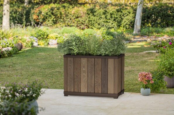 Kvetináč Keter Deco Rectangle Tall walnut – Obrázok 3