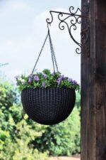 Kvetináč Keter Hanging Sphere grafitový – Obrázok 2