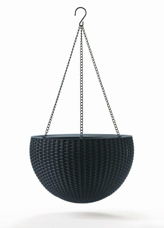 Kvetinac-Keter-Hanging-Sphere-grafitovy Kvetináč Keter Hanging Sphere grafitový – Obrázok 1