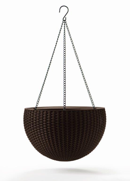 Kvetinac-Keter-Hanging-Sphere-whiskey-hnedy Kvetináč Keter Hanging Sphere whiskey hnedý – Obrázok 1