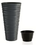 Kvetináč Prosperplast SAND SLIM antracit 29,6 cm