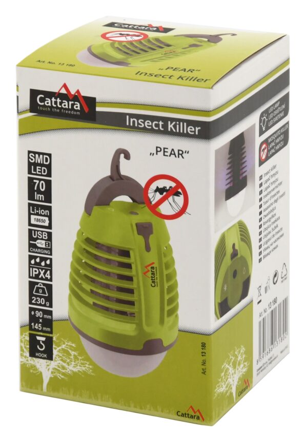 LED svetlo Cattara PEAR nabíjací + lapač hmyzu – Obrázok 7
