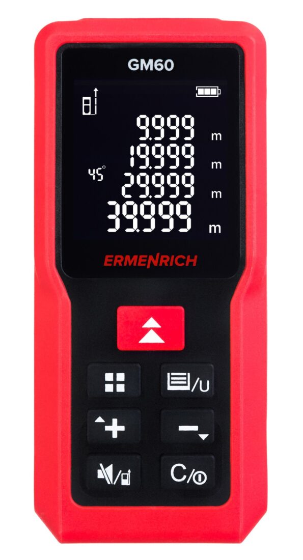 Laserový diaľkomer Ermenrich Reel GM60 - vzdialenosť, uhol, plocha, objem – Obrázok 3