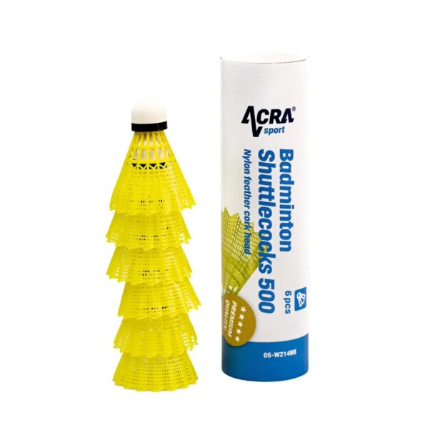 Loptičky Acra badmintonové 500, 6 ks nylon v dóze – Obrázok 4
