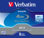 Médium Verbatim BD-R BLU-RAY 25GB box 5pck/BAL WORM