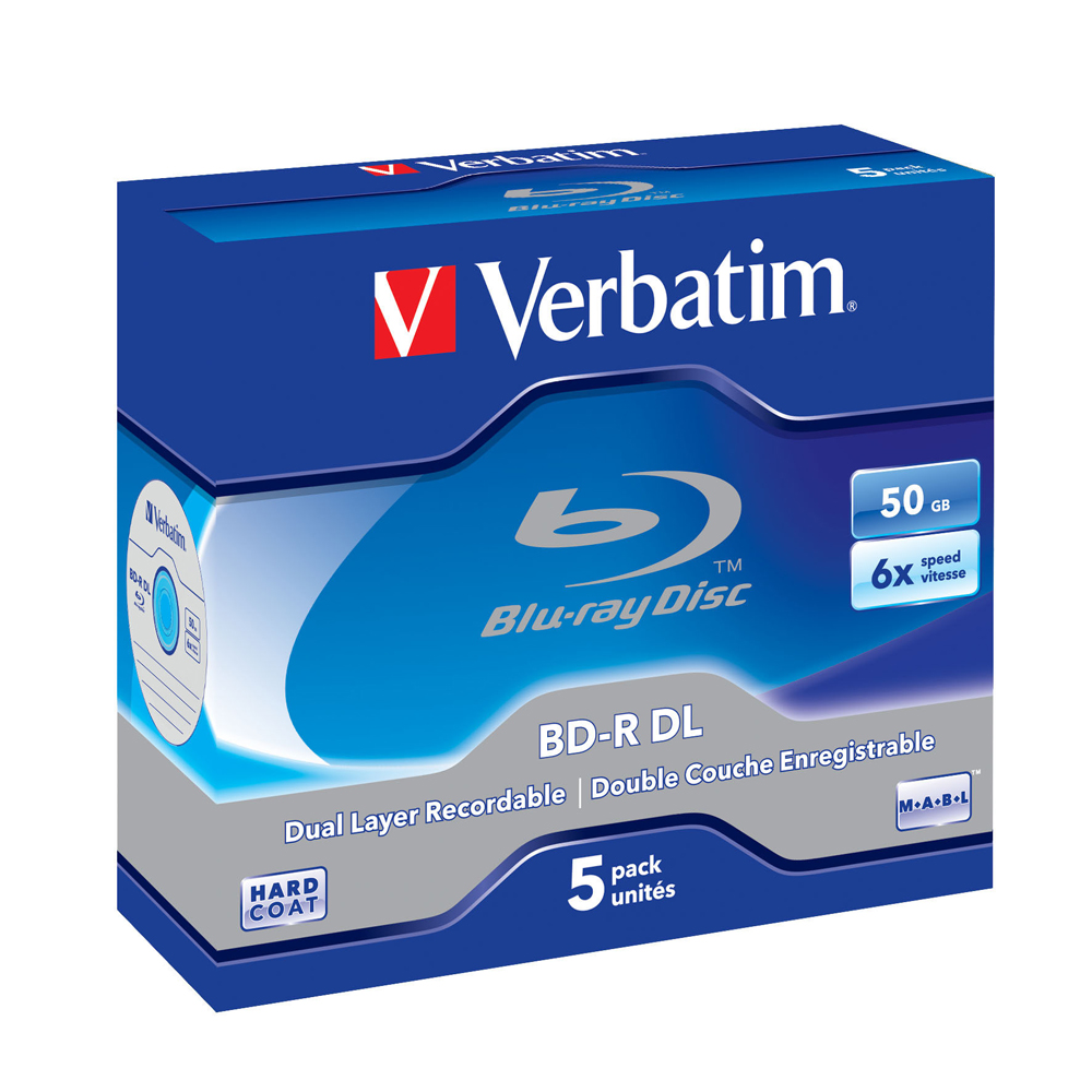 Medium-Verbatim-BD-R-DL-50GB-6x-BOX-5ks Médium Verbatim BD-R DL 50GB 6x BOX 5ks – Obrázok 1