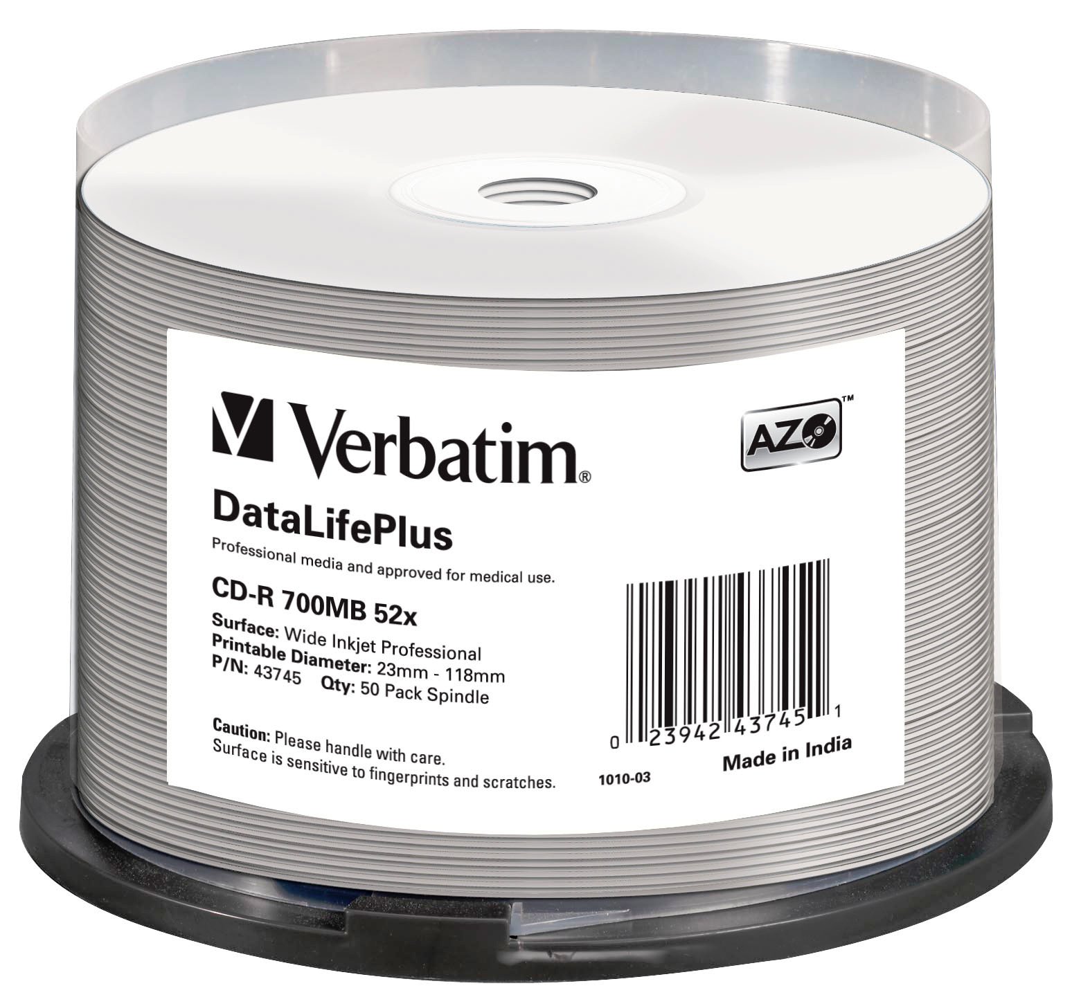 Medium-Verbatim-CD-R-DLP-80min.-52x-WIDE-Profesional-Printable-50-cake Médium Verbatim CD-R DLP 80min. 52x WIDE Profesional Printable 50-cake – Obrázok 1