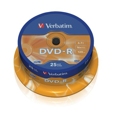 Medium-Verbatim-DVD-R-47GB-16x-25-cake Médium Verbatim DVD-R 4,7GB 16x 25-cake – Obrázok 1