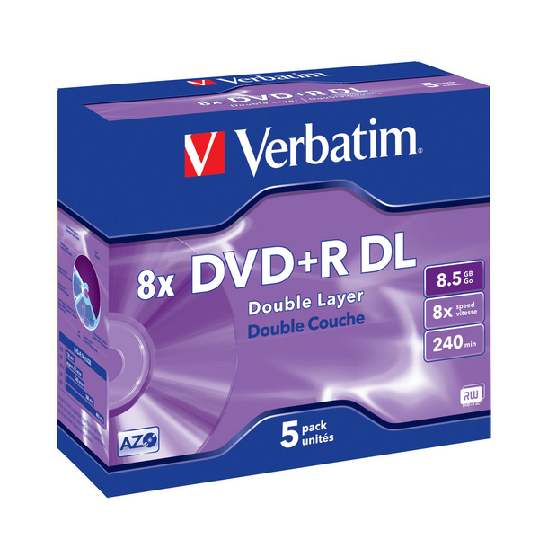 Medium-Verbatim-DVDR-85GB-8x-DoubleLayer-box-5ks Médium Verbatim DVD+R 8,5GB 8x DoubleLayer box 5ks – Obrázok 1