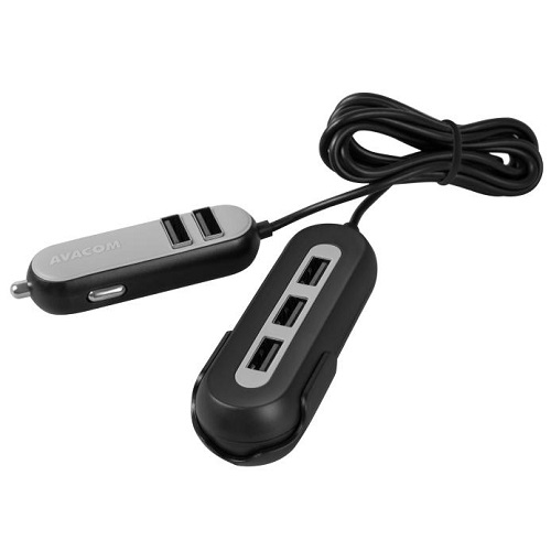 Nabijacka-Avacom-CarHUB-do-auta-5x-USB-vystup-cerna Nabíjačka Avacom CarHUB do auta, 5x USB výstup, černá – Obrázok 1