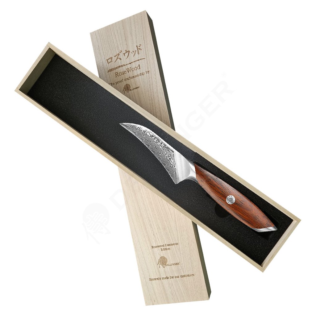 Noz-Dellinger-Lupaci-Paring-100-mm-Rose-Wood-Damascus®-1 Nôž Dellinger Lúpací Paring 100 mm Rose Wood Damascus® – Obrázok 1