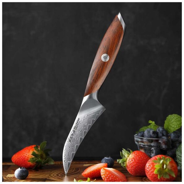 Nôž Dellinger Lúpací Paring 100 mm Rose Wood Damascus® – Obrázok 6