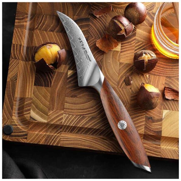 Nôž Dellinger Lúpací Paring 100 mm Rose Wood Damascus® – Obrázok 8