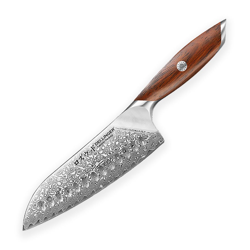 Noz-Dellinger-Santoku-185-mm-Rose-Wood-Damascus® Nôž Dellinger Santoku 185 mm Rose Wood Damascus® – Obrázok 1