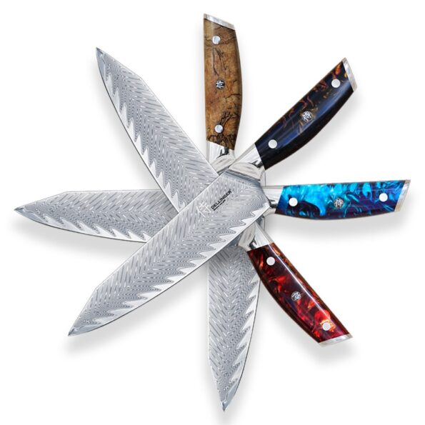 Nôž Dellinger Santoku Blue 170 mm Resin Future – Obrázok 10