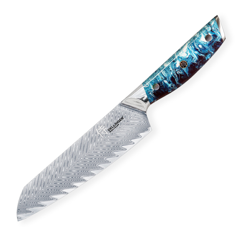 Noz-Dellinger-Santoku-Blue-170-mm-Resin-Future Nôž Dellinger Santoku Blue 170 mm Resin Future – Obrázok 1