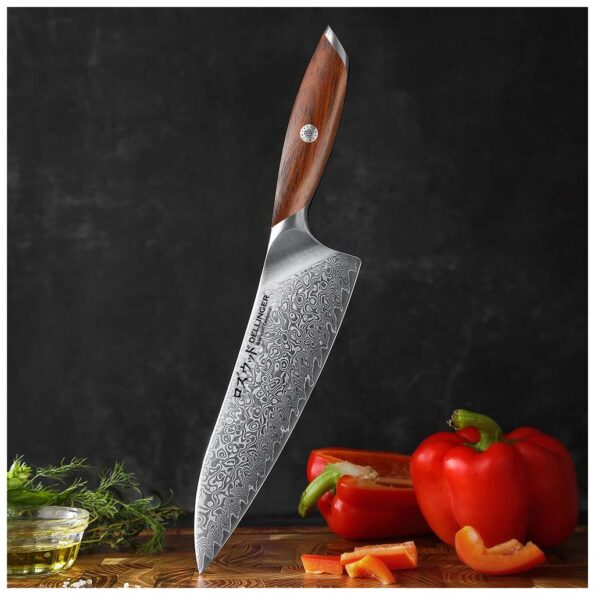 Nôž Dellinger kuchynský Chef/Gyuto 210 mm Rose Wood Damascus® – Obrázok 7