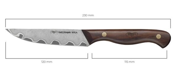 Nôž Dellinger okrajovací 120 mm Kita - North Damascus – Obrázok 4