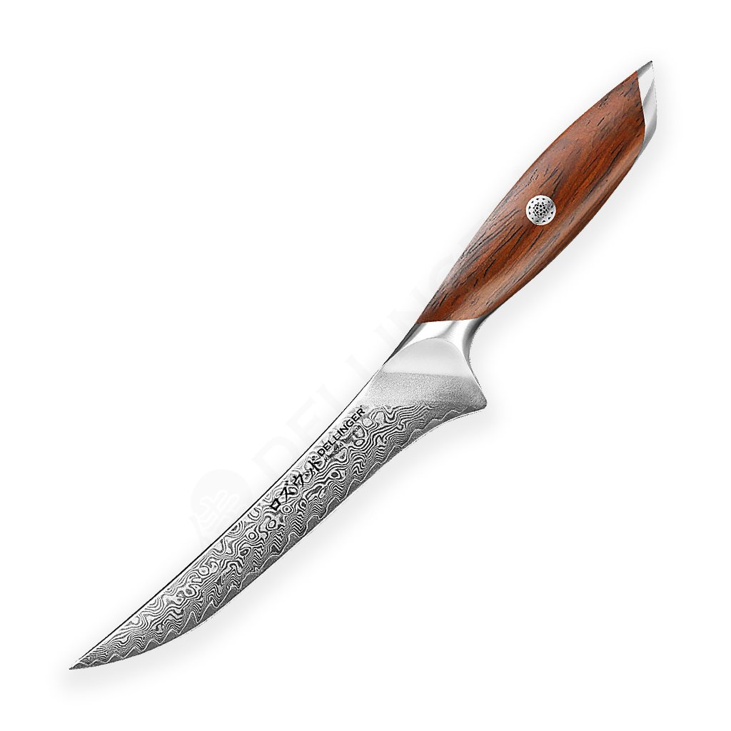 Noz-Dellinger-vykostovaci-Boning-190-mm-Rose-Wood-Damascus® Nôž Dellinger vykosťovací Boning 190 mm Rose Wood Damascus® – Obrázok 1