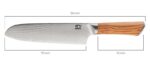 Nôž SOK Santoku 175 mm Olive Sunshine Damascus – Obrázok 2