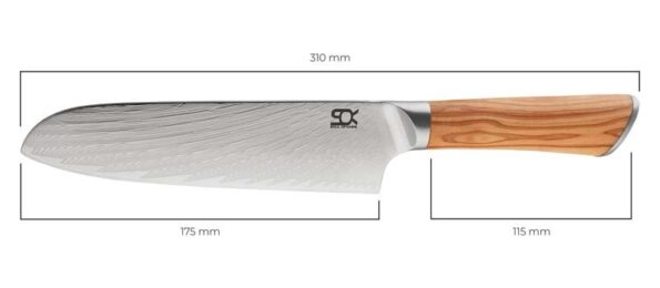 Nôž SOK Santoku 175 mm Olive Sunshine Damascus – Obrázok 2