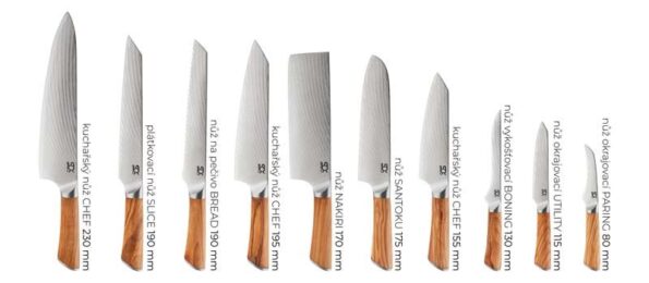 Nôž SOK Santoku 175 mm Olive Sunshine Damascus – Obrázok 3