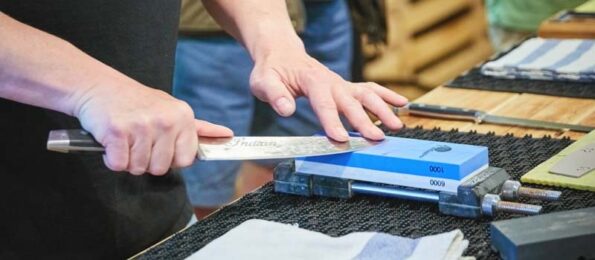 Nôž SOK Santoku 175 mm Olive Sunshine Damascus – Obrázok 4