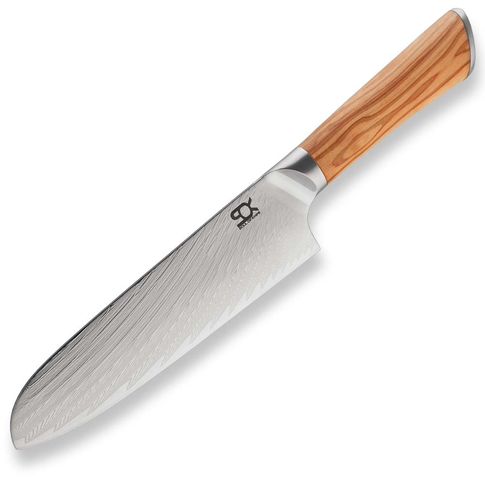 Noz-SOK-Santoku-175-mm-Olive-Sunshine-Damascus Nôž SOK Santoku 175 mm Olive Sunshine Damascus – Obrázok 1
