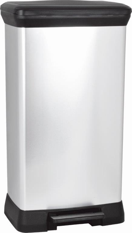 Odpadkovy-kos-Curver-Deco-Bin-50-l-strieborny Odpadkový kôš Curver Deco Bin 50 l strieborný – Obrázok 1
