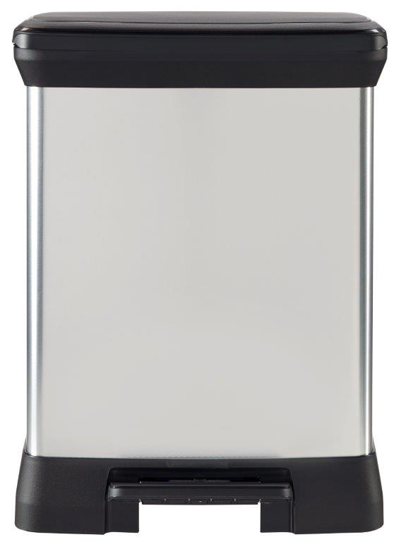 Odpadkovy-kos-Curver-Deco-Bin-Duo-10-18-l-strieborny Odpadkový kôš Curver Deco Bin Duo 10 + 18 l strieborný – Obrázok 1