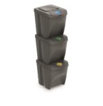Odpadkový kôš Prosperplast SORTIBOX 3 x 25 l sivý