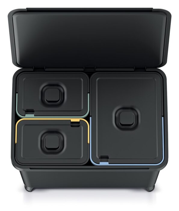 Odpadkový kôš Prosperplast SYSTEMA 1x23l + 2x10l čierny – Obrázok 2
