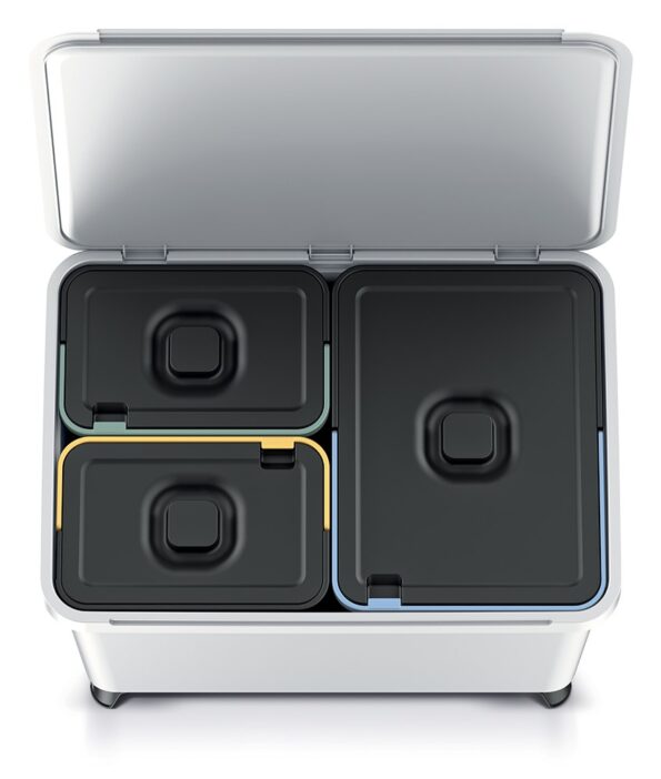 Odpadkový kôš Prosperplast SYSTEMA 1x23l + 2x10l popolavý – Obrázok 3