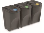 Odpadkový kôš Prosperplast na triedený odpad 3 x 35 l šedý