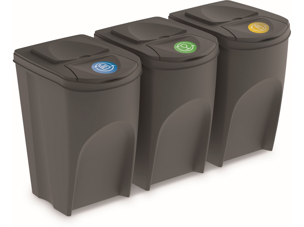 Odpadkovy-kos-Prosperplast-na-triedeny-odpad-3-x-35-l-sedy Odpadkový kôš Prosperplast na triedený odpad 3 x 35 l šedý – Obrázok 1
