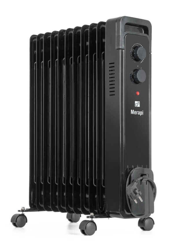 Olejový radiátor G21 Merapi čierny, 11 rebier, 2500 W – Obrázok 4