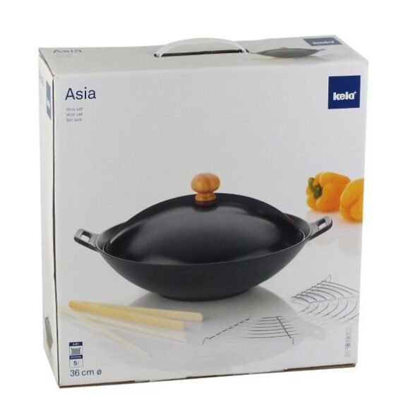 Panvica KELA Wok liatinová 36 cm s príslušenstvom 5 ks – Obrázok 2
