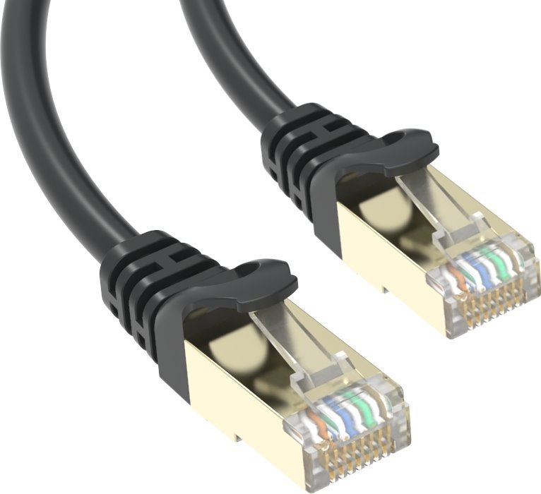 Patch-kabel-Conexpro-STP-CAT6A-1m-cierny Patch kábel Conexpro STP, CAT6A, 1m, čierny – Obrázok 1