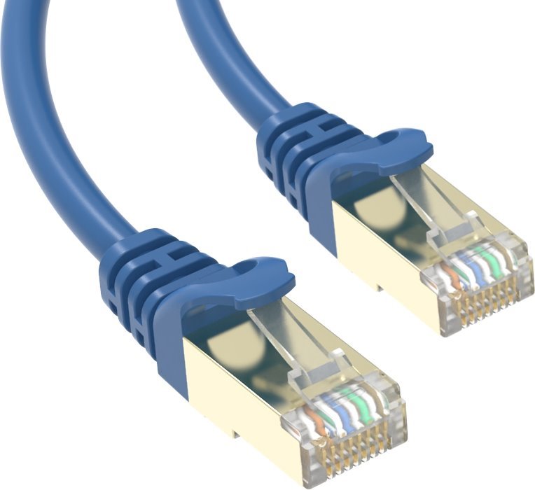 Patch-kabel-Conexpro-STP-CAT6A-1m-modry Patch kábel Conexpro STP, CAT6A, 1m, modrý – Obrázok 1