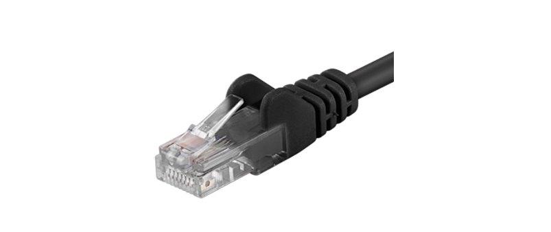 Patch-kabel-UTP-cat-5e-1m-cerny Patch kábel UTP cat 5e, 1m - černý – Obrázok 1