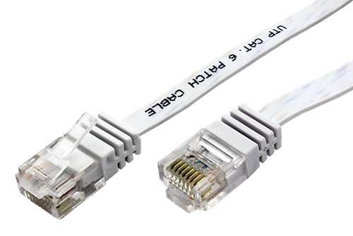 Patch-kabel-UTP-cat-6-20m-plochy-bily Patch kábel UTP cat 6, 20m plochý - bílý – Obrázok 1