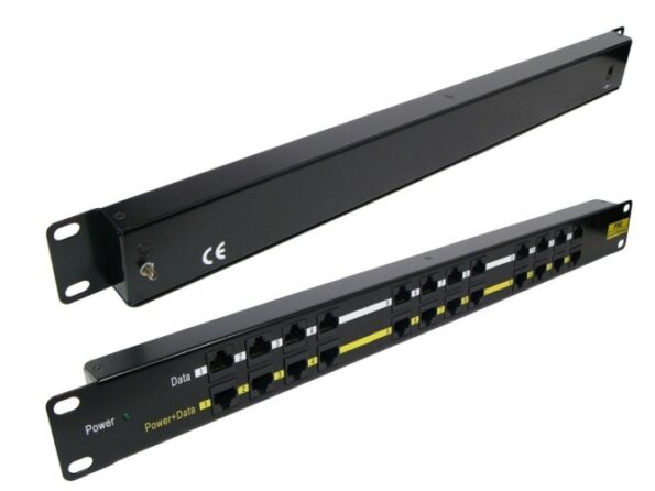 Patch panel POE UTP cat.5e 16p 1U Black (provedení 19" rack) – Obrázok 2
