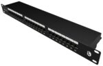 Patch panel Solarix SX24-5E-STP-BK-N 24 x RJ45 CAT5E STP čierny 1U – Obrázok 2
