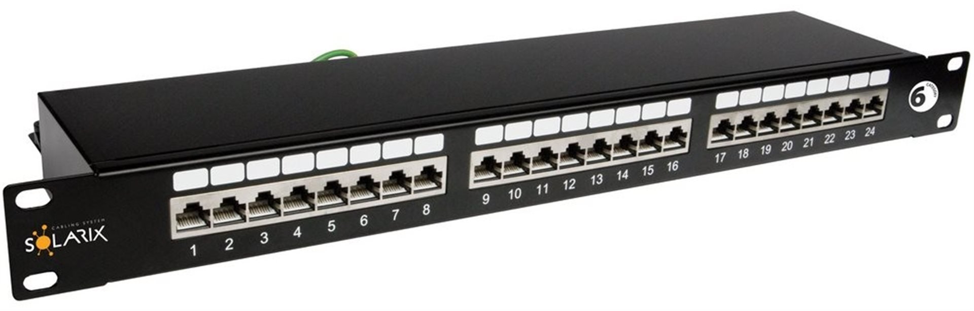 Patch-panel-Solarix-SX24-6-STP-BK-STP-cat6-24p.-1U Patch panel Solarix SX24-6-STP-BK STP cat6 24p. 1U – Obrázok 1