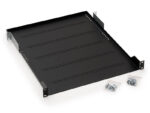 Polica Triton s perforací 1U/150mm, nosnost 15kg, černá