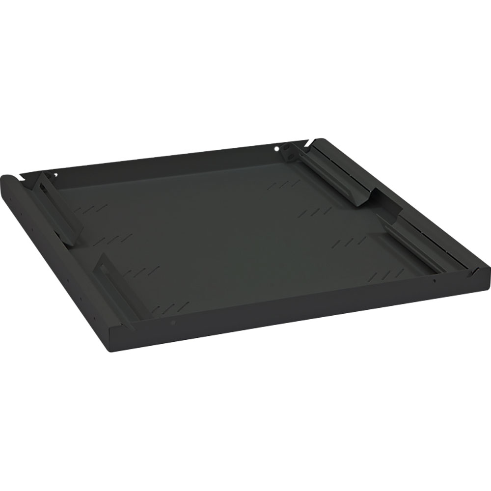 Polica-Triton-s-perforaci-1U550mm-nosnost-80kg-cerna Polica Triton s perforací 1U/550mm, nosnost 80kg, černá – Obrázok 1