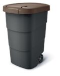 Popolnica Prosperplast Wheeler 110 l antracit s hnedým vekom