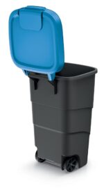 Popolnica Prosperplast Wheeler 110 l antracit s modrým vekom – Obrázok 2