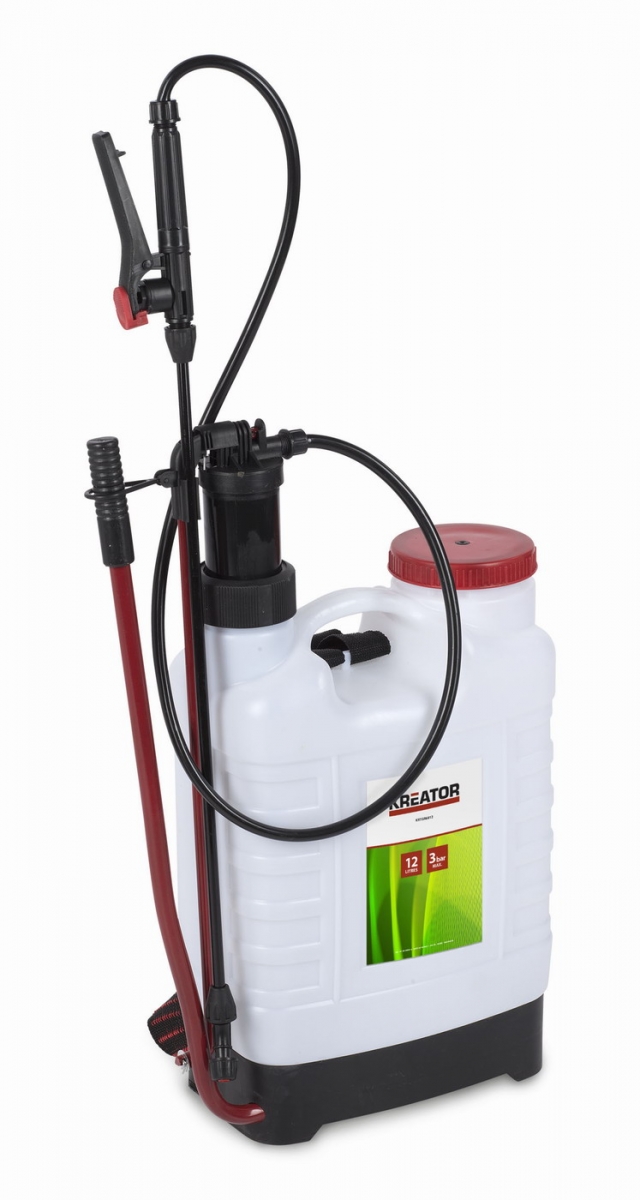 Postrekovac-Kreator-KRTGR6812-tlakovy-zadovy-12l Postrekovač Kreator KRTGR6812 tlakový, zádový, 12l – Obrázok 1